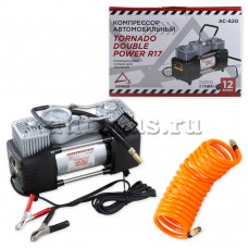 Компрессор AC620D 300Вт 60л/мин 10Атм шланг 5м провод 3м двухпоршневой клеммы сумка AC620DOUBLEPOWER