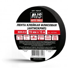 Изолента х/б черная флисовая антискрип 19х15 A07724S AVS